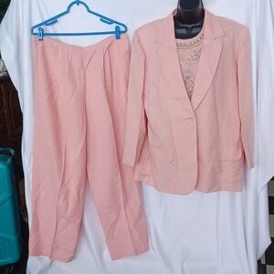 STUDIO 101 3pc Pink top, pants & Jacket Suit Set * sz Large, new old stock, vtg